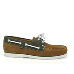 Suede Bicolor Regatta Boat Shoes // Camel + Taupe (39)