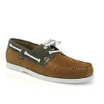 Suede Bicolor Regatta Boat Shoes // Camel + Taupe (39)