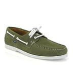 Suede Regatta Boat Shoes // Green Khaki (39)