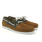 Suede Bicolor Regatta Boat Shoes // Camel + Taupe (39)