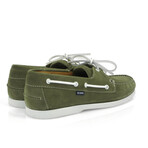 Suede Regatta Boat Shoes // Green Khaki (39)