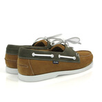 Suede Bicolor Regatta Boat Shoes // Camel + Taupe (39)