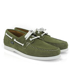 Suede Regatta Boat Shoes // Green Khaki (39)