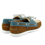 Suede Regatta Tricolor Boat Shoes // Beige + Taupe + Blue Jeans (39)