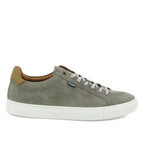 Tennis Sneakers In Suede Leather // Gray Light (39)