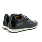 Leather Runners Pull Up Sneakers  // Dark Blue (39)