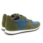 Sneakers In Canvas And Suede Leather // Blue + Green (40)