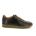 Leather T Pull Up Sneakers // Dark Brown (40)