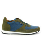 Sneakers In Canvas And Suede Leather // Blue + Green (40)
