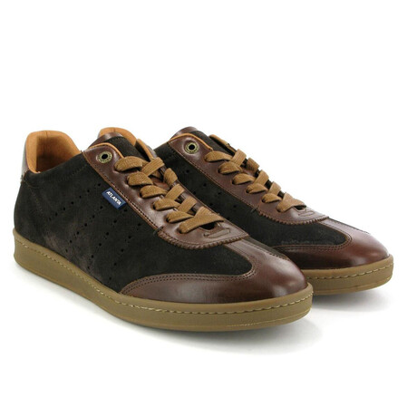 Suede T Pull Up Sneakers // Dark Brown (39)