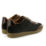 Suede T Pull Up Sneakers // Dark Brown (39)