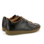 Leather T Pull Up Sneakers // Dark Brown (40)