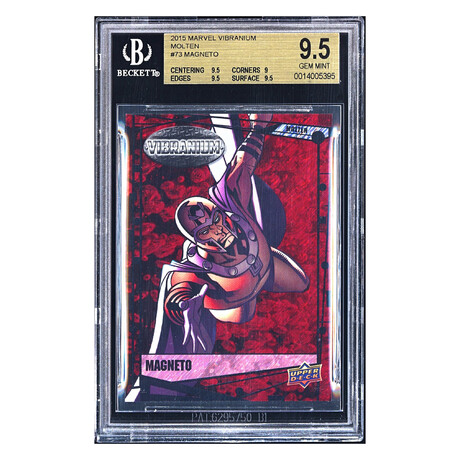 2015 Marvel Vibranium Molten #73 Magneto BGS 9.5 Gem Mint Serial Numbered 235/299