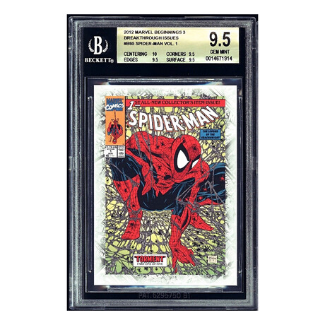 V2 2012 Marvel Beginnings 3 Breakthrough Issues #B95 Spider-Man #1 Todd McFarlane BGS 9.5 Gem Mint