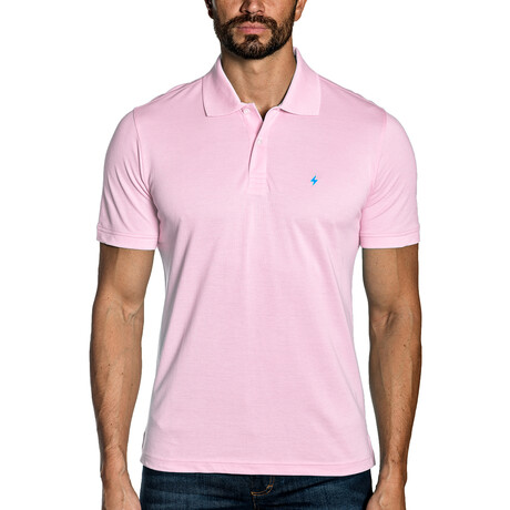 Peruvian Short Sleeve Polo // Pastel Pink (S)