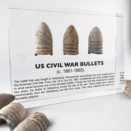 Civil War Bullet Artifact Display