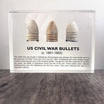 Civil War Bullet Artifact Display