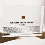 Wright Brother's Flyer Fabric Artifact Display