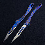 Titaner Falcon 2.24" Titanium Micro Knife with Replaceable Surgical Blades(#11) (Stonewashed Gray)