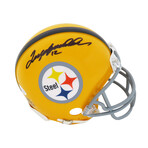 Terry Bradshaw // Signed Pittsburgh Steelers Throwback Gold Riddell Mini Helmet (Beckett)