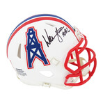 Warren Moon // Signed Houston Oilers Throwback Riddell Speed Mini Helmet w/HOF'06