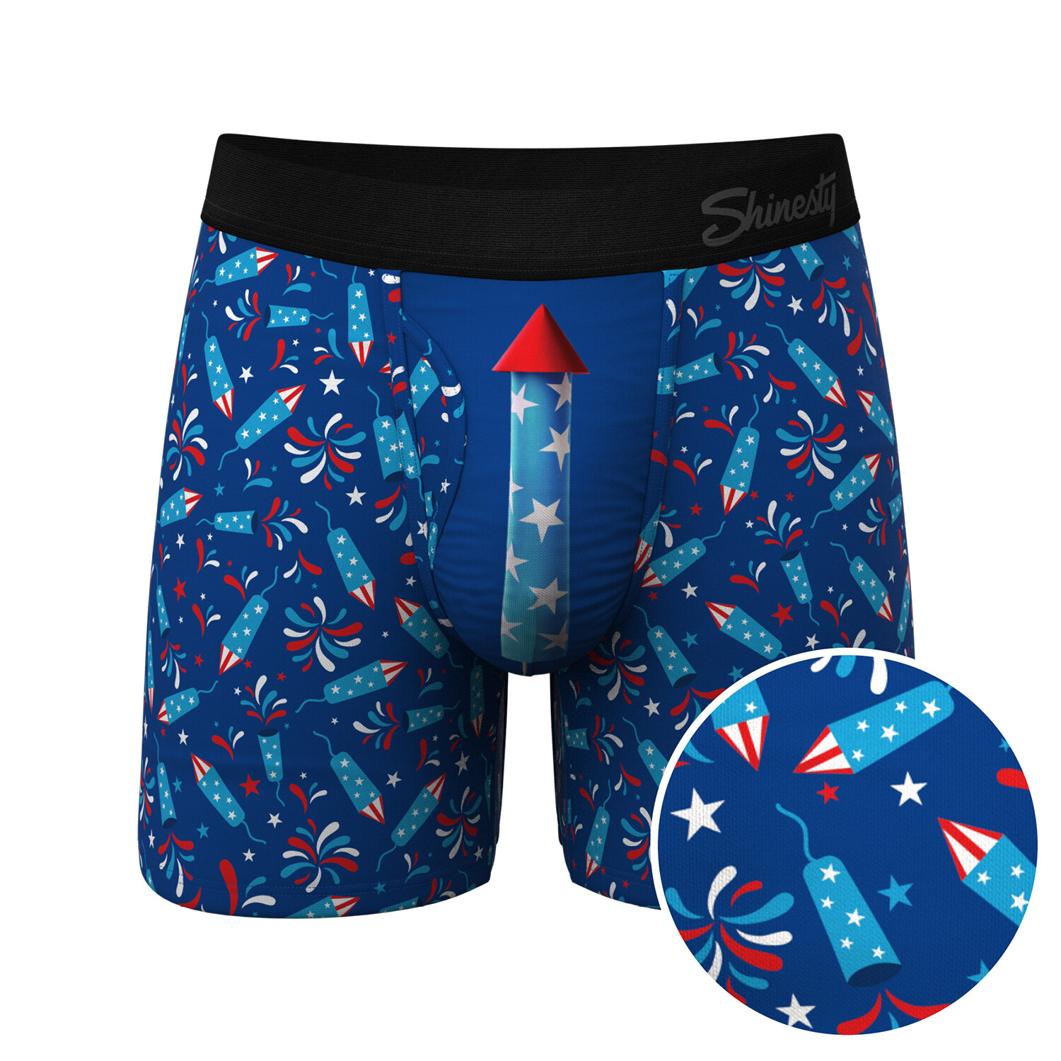 The Crotch Rocket // USA Firecracker Ball Hammock® Pouch Underwear With Fly  (L) - Shinesty Underwear, Shorts, & Trunks - Touch of Modern