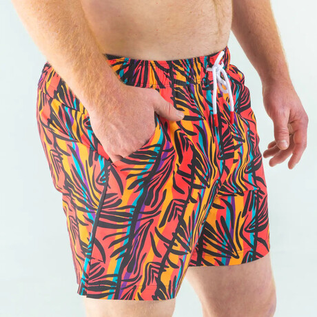 The Bay Breeze // Tropical Neon Ball Hammock® Pouch Swim Trunks (S)