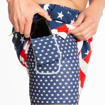 The Reagans // American Flag Patch Ball Hammock® Pouch Swim Trunk (S)