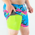 The Melted Popsicle // Retro Neon Ball Hammock® Pouch Swim Trunks (2XL)