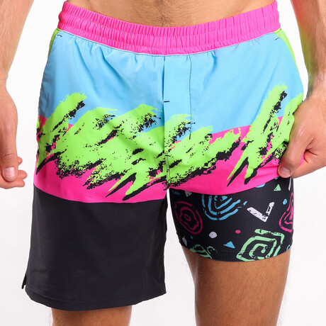 The Cherry Slushy // Neon Retro Ball Hammock® 7 Inch Athletic Shorts (S)