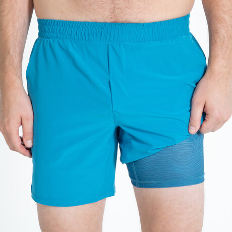 The Pick-up Game // Tonal Blue Ball Hammock® 7 Inch Athletic Shorts (S)