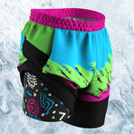 The Cherry Slushy // Neon Retro Ball Hammock® 5 Inch Athletic Shorts (M)