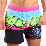 The Cherry Slushy // Neon Retro Ball Hammock® 5 Inch Athletic Shorts (2XL)