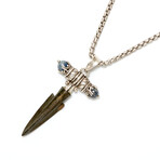 Ancient Greek Arrowhead // Silver and Sapphire Pendant