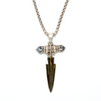 Ancient Greek Arrowhead // Silver and Sapphire Pendant