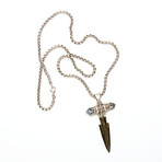 Ancient Greek Arrowhead // Silver and Sapphire Pendant