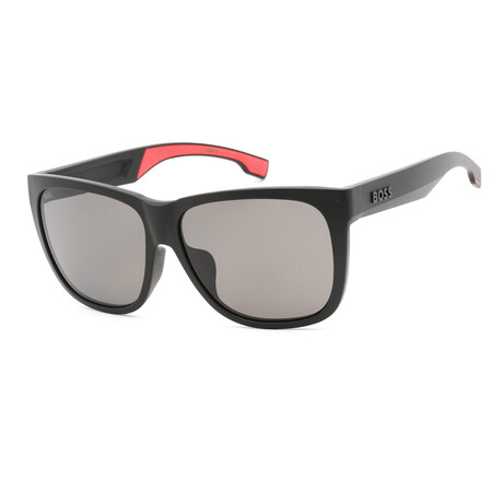 Men's BOSS 1453/F/S 0003 Sunglasses // Matte Black + Gray Polarized