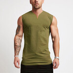 Sleeveless V-Neck // Army Green (L)