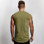 Sleeveless V-Neck // Army Green (L)