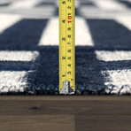 Hand Loomed Cowhide Silk Area Rug // Blue Pattern (4' 0'' X  6' 0'')