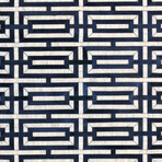 Hand Loomed Cowhide Silk Area Rug // Blue Pattern (4' 0'' X  6' 0'')