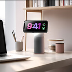 MagPod // Ultimate 5-in-1 Magnetic Charge & Music Station + Bedside Lamp (Silver)