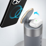 MagPod // Ultimate 5-in-1 Magnetic Charge & Music Station + Bedside Lamp (Silver)