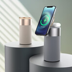 MagPod // Ultimate 5-in-1 Magnetic Charge & Music Station + Bedside Lamp (Silver)
