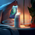 MagPod // Ultimate 5-in-1 Magnetic Charge & Music Station + Bedside Lamp (Silver)