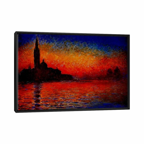 Sunset In Venice By Claude Monet (18"H x 26"W x 1.5"D)