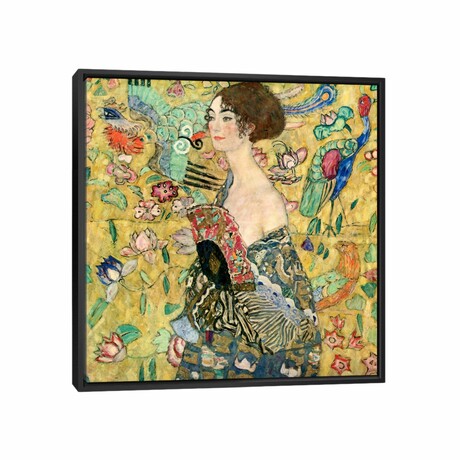 Lady With A Fan By Gustav Klimt (12"H x 12"W x 1.5"D)