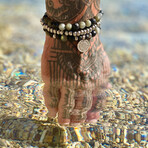 Labradorite + Onyx Coin Bracelet