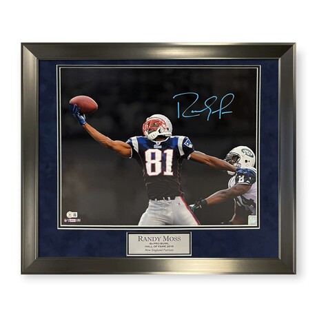 Randy Moss // New England Patriots // Autographed Photograph + Framed