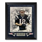 Tom Brady, Rob Gronkowski & Julian Edelman // New England Patriots // Autographed Photograph + Framed // Limited Edition /12